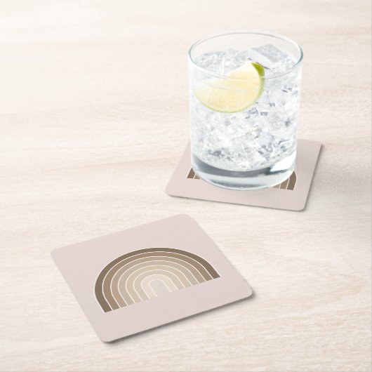 Boho Rainbow Olive Earth Tones Kartonnen Onderzetters (Insitu)