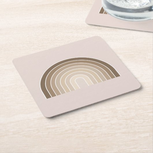 Boho Rainbow Olive Earth Tones Kartonnen Onderzetters (Schuin)