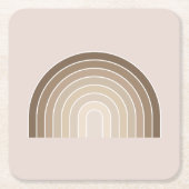 Boho Rainbow Olive Earth Tones Kartonnen Onderzetters (Voorkant)