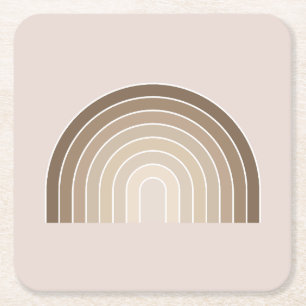 Boho Rainbow Olive Earth Tones Kartonnen Onderzetters