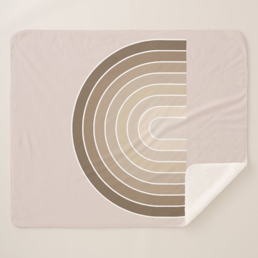 Boho Rainbow Olive Earth Tones Sherpa Deken (Voorkant (horizontaal))