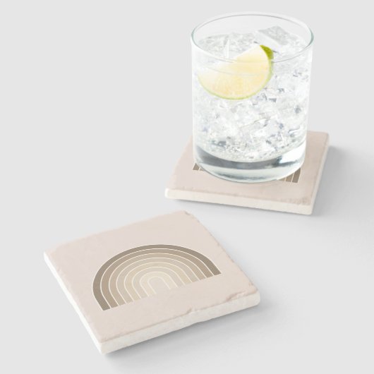 Boho Rainbow Olive Earth Tones Stenen Onderzetter (Zijkant)