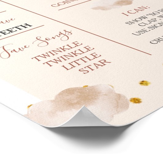 Boho Rainbow Onederful 1e jaar verjaardag mijlpaal Poster (Hoek)