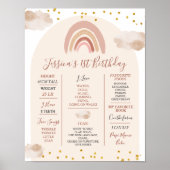 Boho Rainbow Onederful 1e jaar verjaardag mijlpaal Poster (Voorkant)