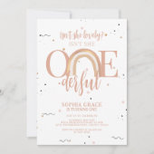 Boho Rainbow Onederful Girl 1e verjaardag Kaart (Voorkant)