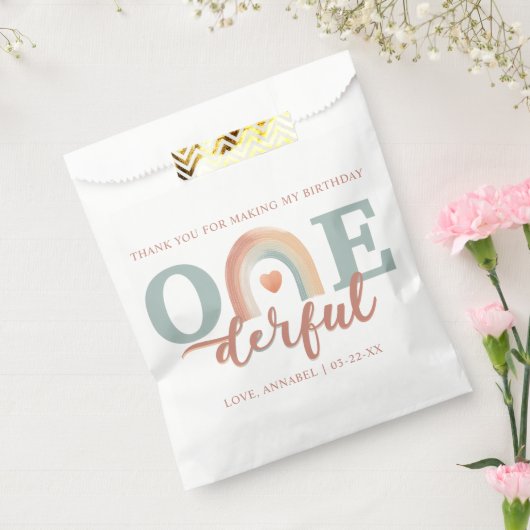 Boho Rainbow Onederful Verjaardag Favoriet Bag – 1 Bedankzakje (Gezegeld)