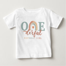 Boho Rainbow Onederful Verjaardag Meisje T-shirt –