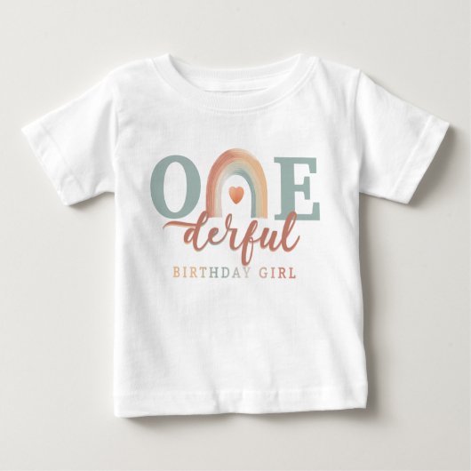 Boho Rainbow Onederful Verjaardag Meisje T-shirt – (Voorkant)