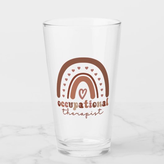 Boho Rainbow OT Occupational Therapist Gifts Glas (Voorkant)