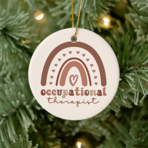 Boho Rainbow OT Occupational Therapist Gifts Keramisch Ornament