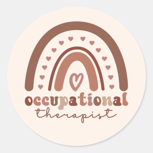 Boho Rainbow OT Occupational Therapist Gifts Ronde Sticker (Voorkant)