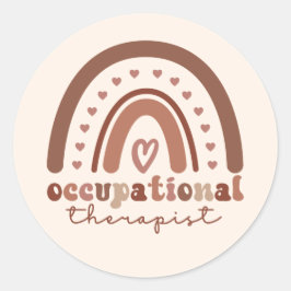 Boho Rainbow OT Occupational Therapist Gifts Ronde Sticker