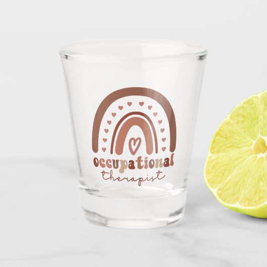 Boho Rainbow OT Occupational Therapist Gifts Shot Glas (Voorkant)