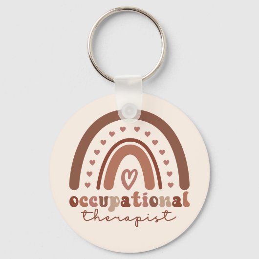 Boho Rainbow OT Occupational Therapist Gifts Sleutelhanger (Voorkant)