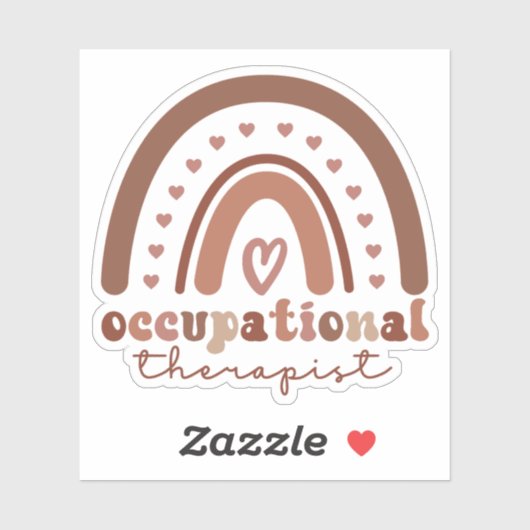 Boho Rainbow OT Occupational Therapist Gifts Sticker (Vel)