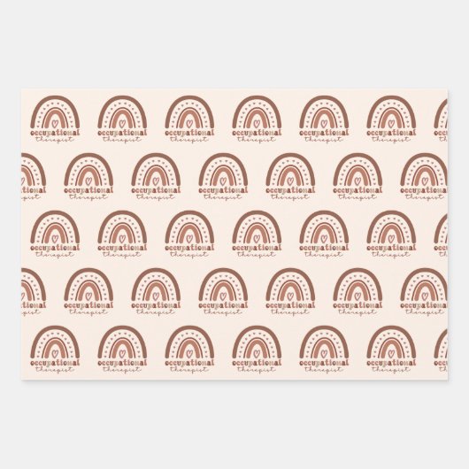 Boho Rainbow OT Occupational Therapist Inpakpapier Vel (Voorkant)