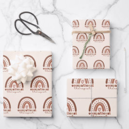 Boho Rainbow OT Occupational Therapist Inpakpapier Vel