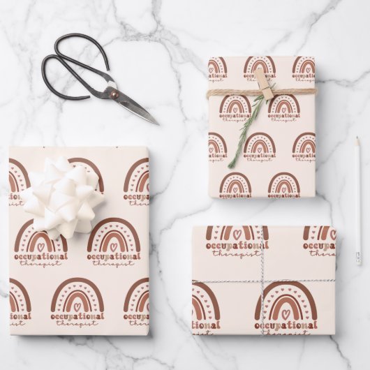 Boho Rainbow OT Occupational Therapist Inpakpapier Vel (Voorkant)