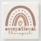 Boho Rainbow OT Occupational Therapist Stenen Onderzetter (Voorkant)