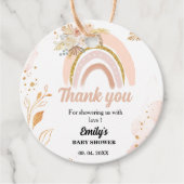 Boho Rainbow Pampas Grass Dank u Baby shower Bedankjes Labels (Voorkant)