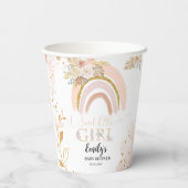 Boho Rainbow Pampas Grass Dank u Baby shower Papieren Bekers (Achterkant)