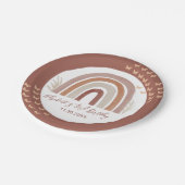 Boho Rainbow | Pampas Grass | Derde verjaardag Pap Papieren Bordje (Gekanteld)