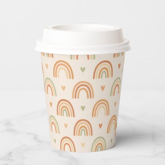 Boho Rainbow Paper Cup Papieren Bekers (Achterkant)