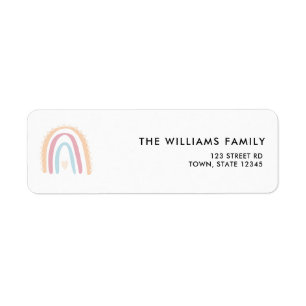 Boho Rainbow Party Return Address Labels