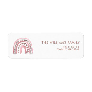 Boho Rainbow Party Return Address Labels