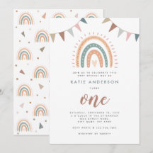 Boho Rainbow Pastel Fiesta First Birthday