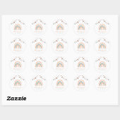 Boho Rainbow Pastel Fiesta First Birthday Ronde Sticker (Vel)