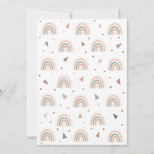 Boho Rainbow Pastel First Birthday Uitnodiging (Achterkant)