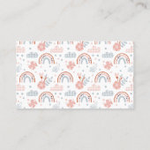 Boho Rainbow Pastel Heart Babysitting Visitekaartje (Achterkant)
