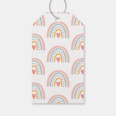Boho Rainbow | Pastel Minimalist Baby Shower girl Cadeaulabel (Achterkant)