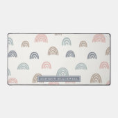 Boho Rainbow Patroon Leraar Naam Desk Mat (Voorkant)