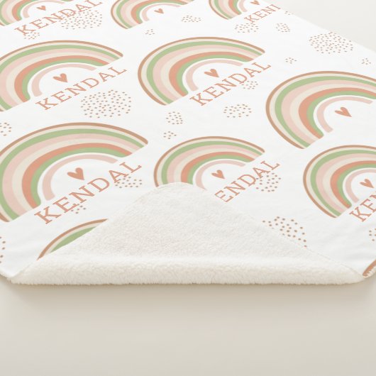 Boho Rainbow Pattern Automatisch aangepaste naam r Sherpa Deken (3/4)