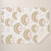 Boho Rainbow Pattern Automatisch aangepaste naam r Sherpa Deken (Voorkant (horizontaal))
