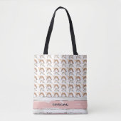Boho Rainbow Pattern Canvas tas met zachte pastel (Voorkant)
