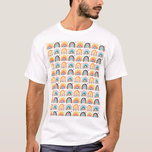 Boho Rainbow Pattern T-shirt (Voorkant)