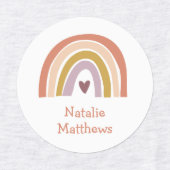 Boho Rainbow Peach Blush Name Iron on Clothing Labels (Design 1)