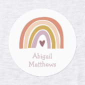 Boho Rainbow Peach Blush Name Iron on Clothing Labels (Design 2)