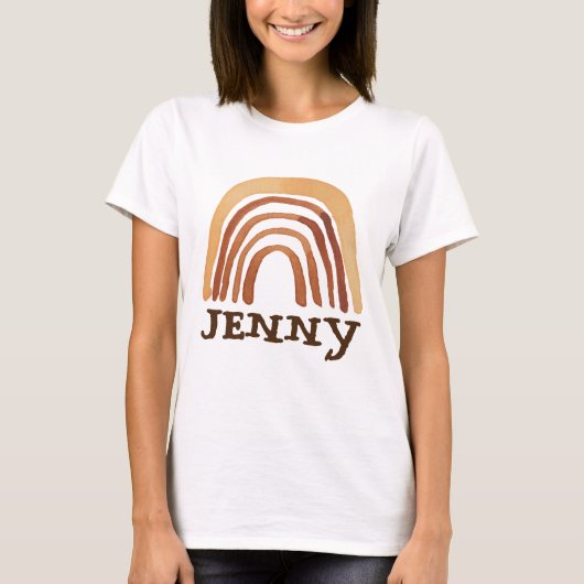 BOHO RAINBOW PERSONALIZED CUSTOM NAME T-SHIRT (Voorkant)