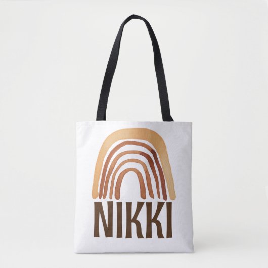 BOHO RAINBOW PERSONALIZED VOEG HET TAS VAN DE NAAM (Voorkant)
