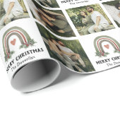 Boho Rainbow Photo Collage Wrapping Paper Cadeaupapier (Rol Hoek)