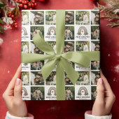 Boho Rainbow Photo Collage Wrapping Paper Cadeaupapier