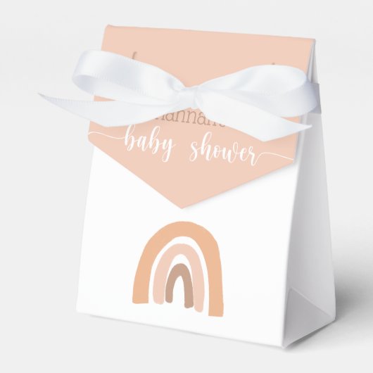 Boho Rainbow Pink Baby Girl Shower Dank je wel Bedankdoosjes (Voorkant Zijde)