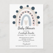 Boho Rainbow Pink Baby shower Uitnodiging (Voorkant)