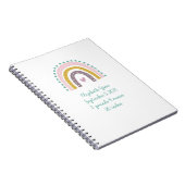 Boho Rainbow Pink Blauwgroen Gold Hearts Baby Gift Notitieboek (Rechterzijde)