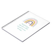 Boho Rainbow Pink Blauwgroen Gold Hearts Baby Gift Notitieboek (Linkerzijde)