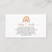 Boho Rainbow Pink Book Request Baby shower Kaart Visitekaartje (Voorkant)